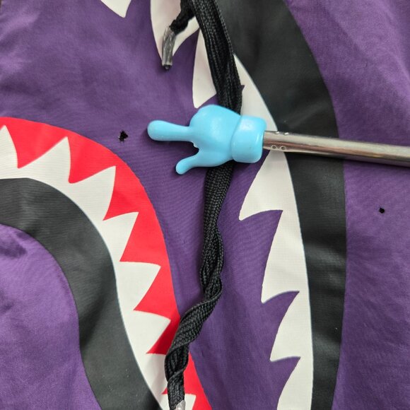 A Bathing Ape Men Shorts XL Purple Camouflage Polyester‎ Shark Face READ - Picture 4 of 12